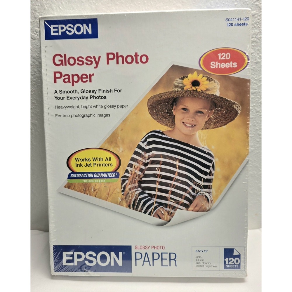 Epson Glossy Photo Paper 120 Sheets 8.5" x 11" S041141-120